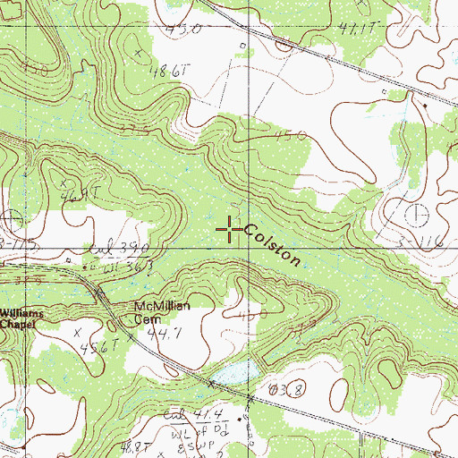 Topographic Map of Indian Camp Branch, SC