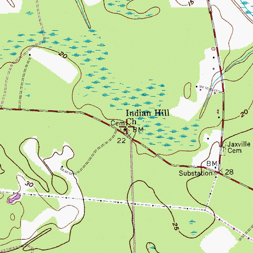 Topographic Map of Indian Hill Church, SC