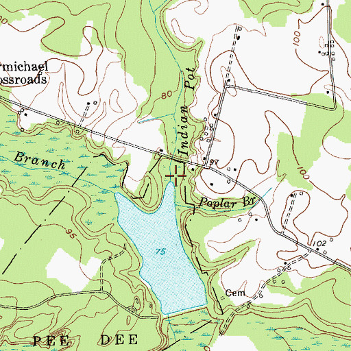Topographic Map of Indian Pot Branch, SC