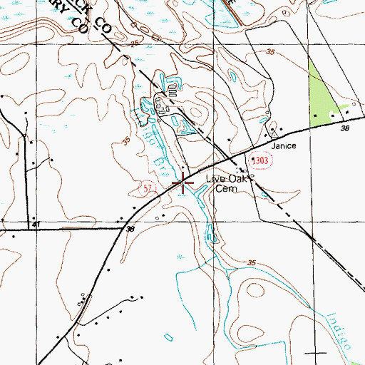 Topographic Map of Indigo Bridge, SC