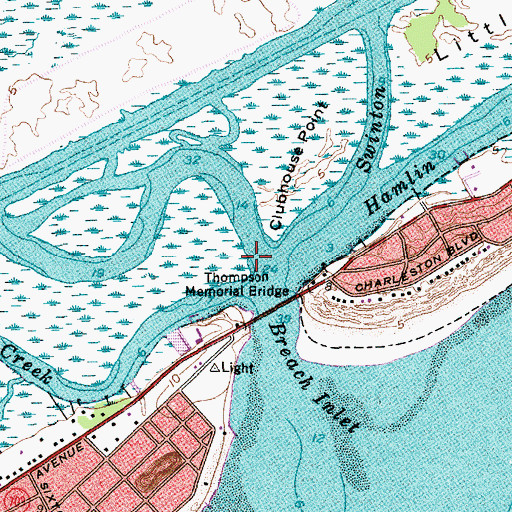 Topographic Map of Inlet Creek, SC