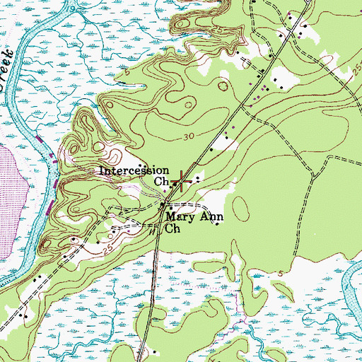 Topographic Map of Intercession Church, SC