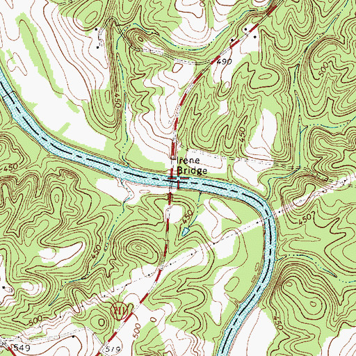 Topographic Map of Irene Bridge, SC