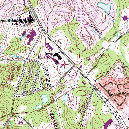Topographic Map of Irmo High School, SC