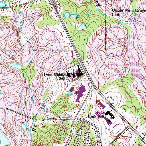 Topographic Map of Irmo Middle School, SC