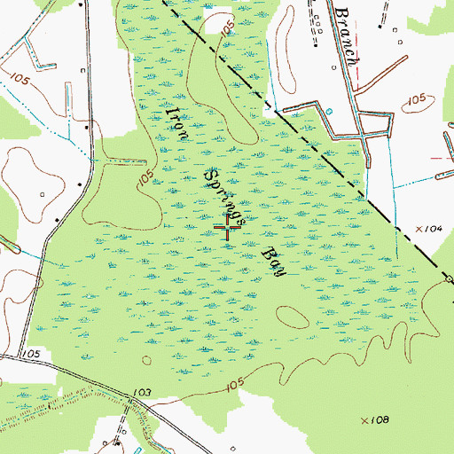 Topographic Map of Iron Springs Bay, SC