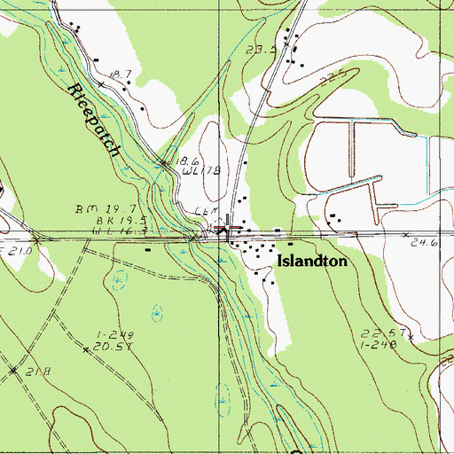 Topographic Map of Islandton, SC