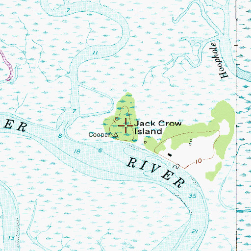 Topographic Map of Jack Crow Island, SC