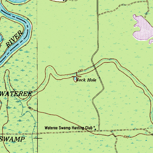 Topographic Map of Jack Hole, SC