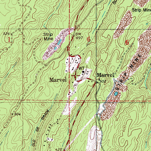 Topographic Map of Marvel, AL