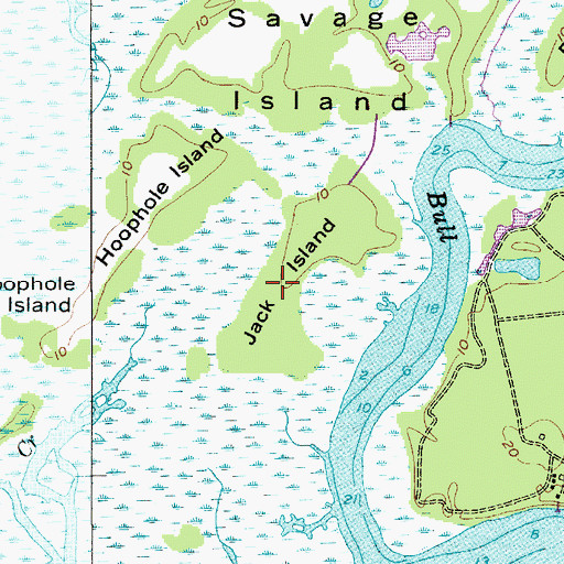 Topographic Map of Jack Island, SC