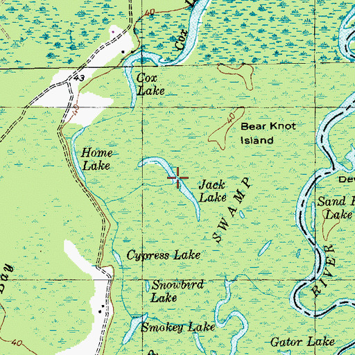 Topographic Map of Jack Lake, SC
