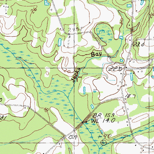 Topographic Map of Jacks Bay, SC
