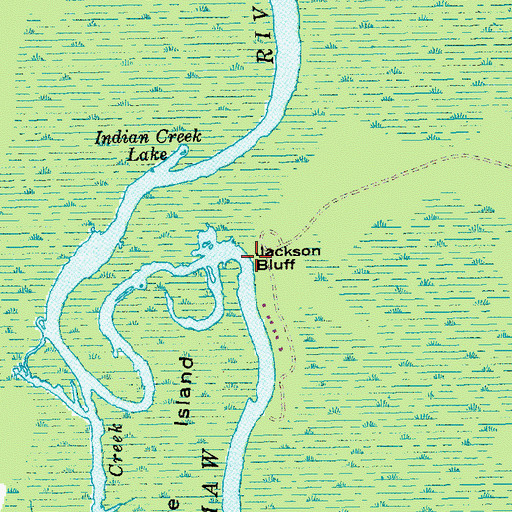 Topographic Map of Jackson Bluff, SC