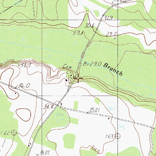 Topographic Map of Jackson Branch School, SC