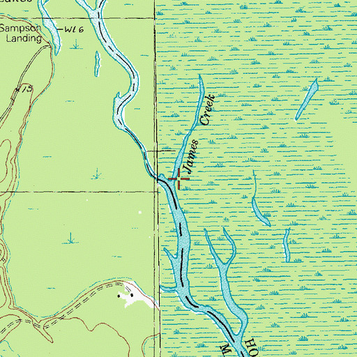 Topographic Map of James Creek, SC