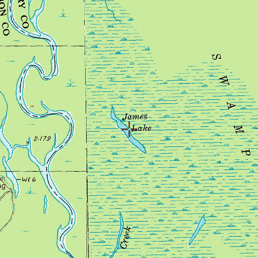 Topographic Map of James Lake, SC
