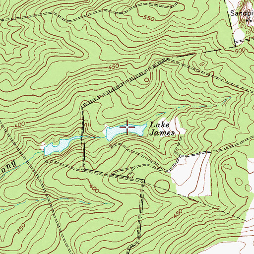 Topographic Map of Lake James, SC