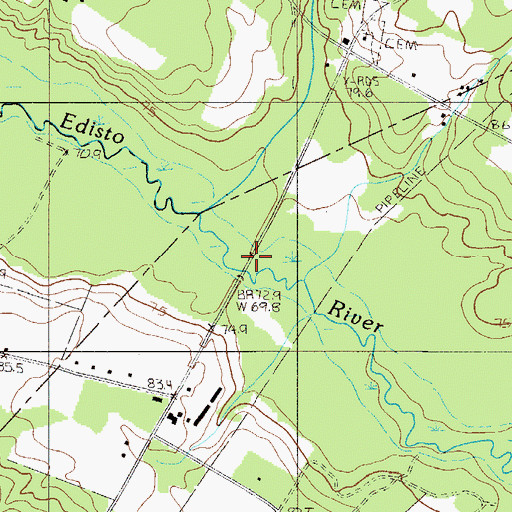 Topographic Map of Jeffcoat Bridge, SC