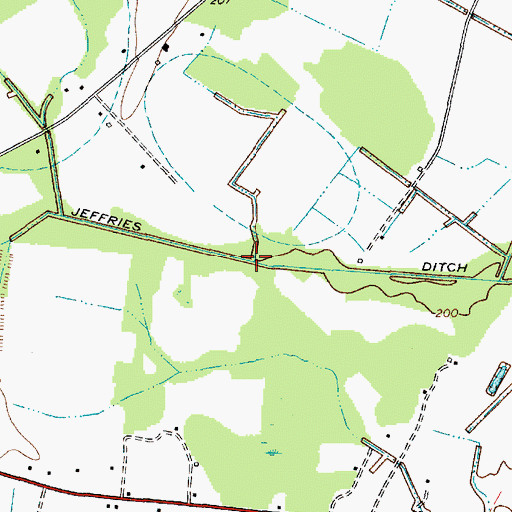 Topographic Map of Jeffries Ditch, SC