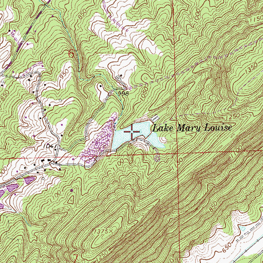 Topographic Map of Lake Mary Louise, AL