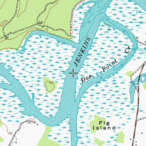 Topographic Map of Jenkins Creek, SC
