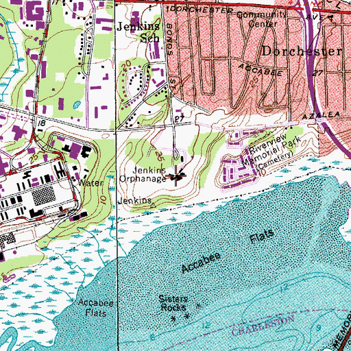 Topographic Map of Jenkins Orphanage, SC