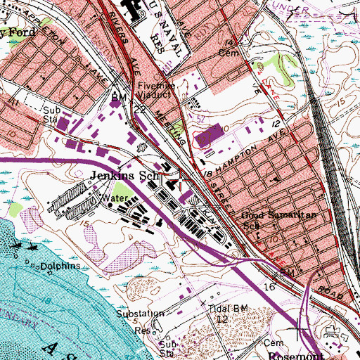 Topographic Map of Jenkins School, SC
