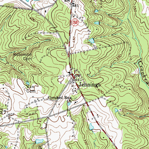 Topographic Map of Jennings, SC
