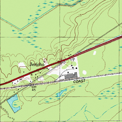 Topographic Map of Jericho, SC