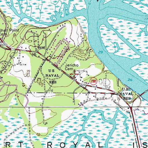Topographic Map of Jericho Cemetery, SC