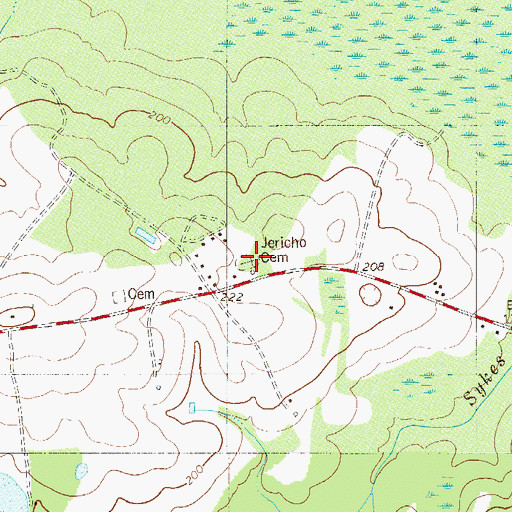 Topographic Map of Jericho Cemetery, SC