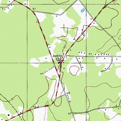Topographic Map of Jericho Church, SC
