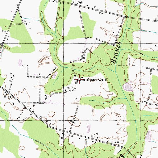 Topographic Map of Jernigan Cemetery, SC