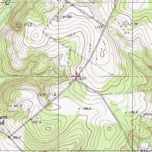 Topographic Map of Jerusalem Branch School, SC