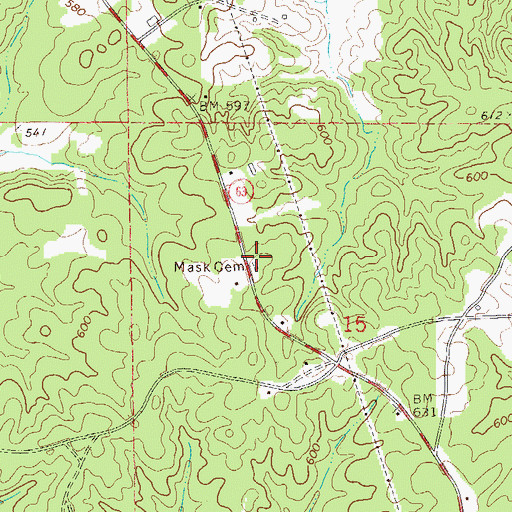 Topographic Map of Mask Cemetery, AL
