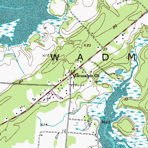 Topographic Map of Jerusalem Church, SC