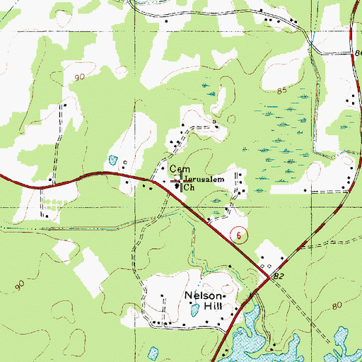 Topographic Map of Jerusalem Church, SC