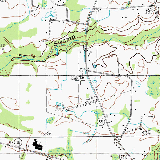 Topographic Map of Jerusalem Church, SC