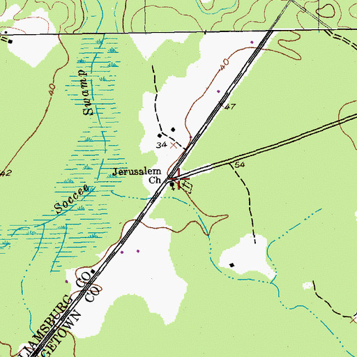 Topographic Map of Jerusalem Church, SC