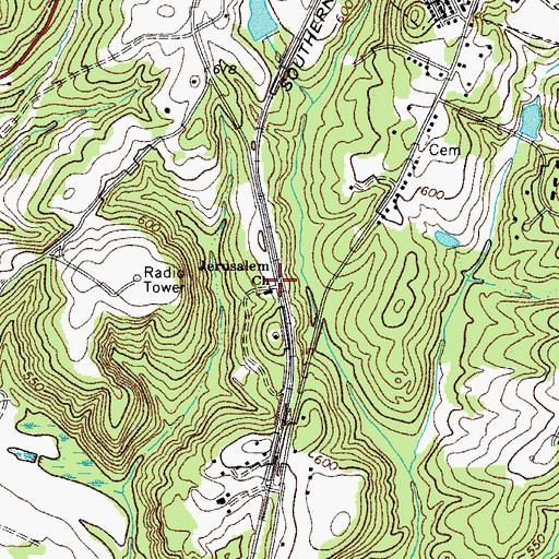 Topographic Map of Jerusalem Church, SC
