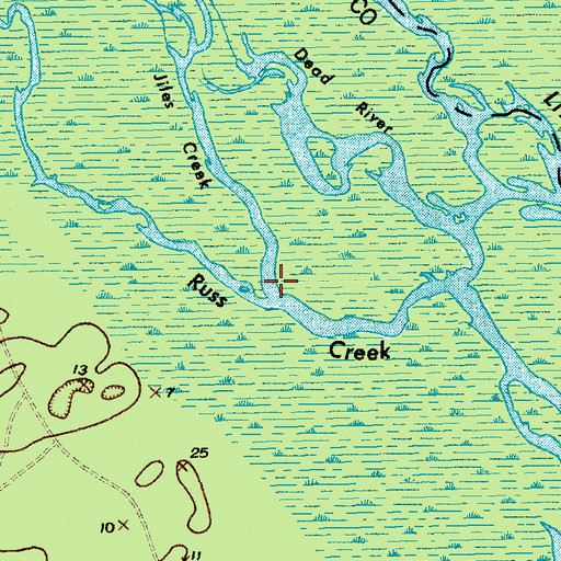 Topographic Map of Jiles Creek, SC