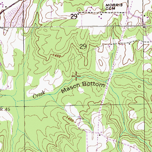 Topographic Map of Mason Bottom, AL