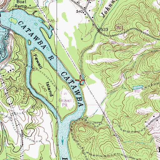 Topographic Map of Johnnytown Branch, SC
