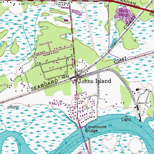 Topographic Map of Johns Island, SC