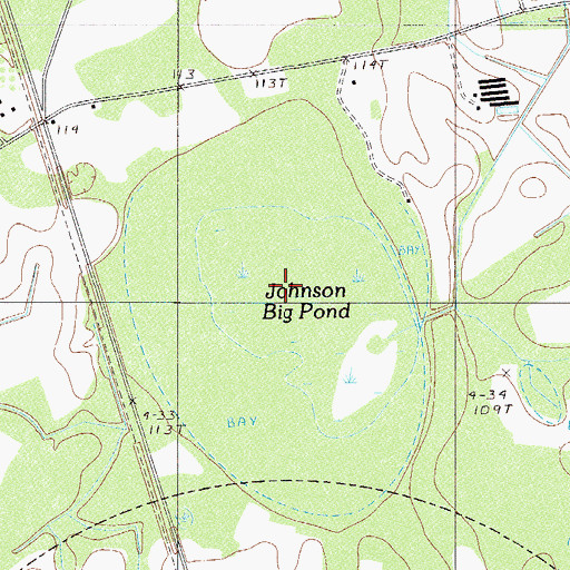 Topographic Map of Johnson Big Pond, SC