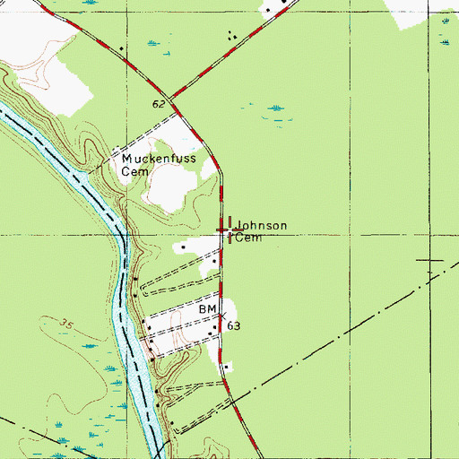 Topographic Map of Johnson Cemetery, SC