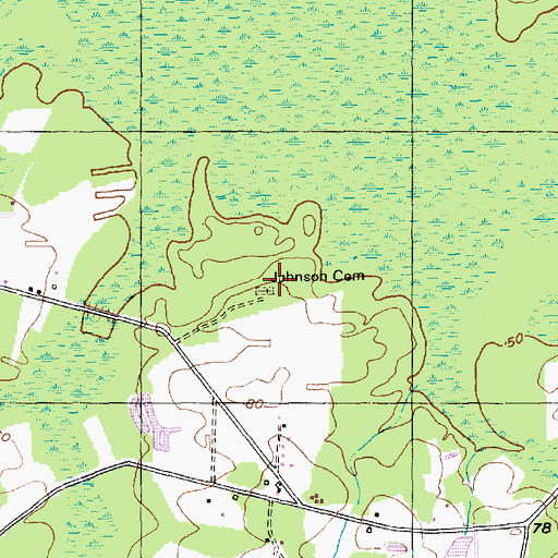 Topographic Map of Johnson Cemetery, SC