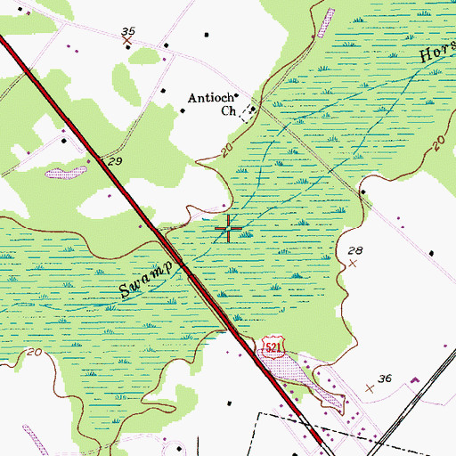Topographic Map of Johnsons Swamp, SC
