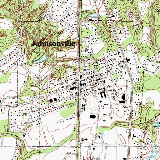 Topographic Map of Johnsonville, SC